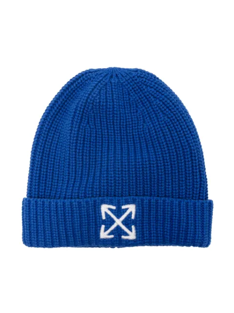 Off-White Kids logo-embroidered ribbed-knit beanie