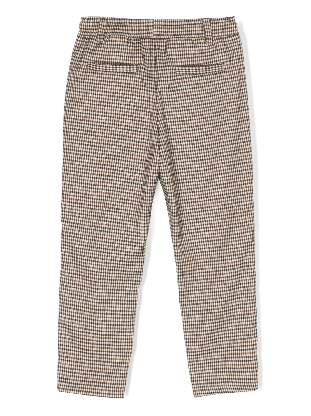 Shop Trussardi Junior Check-pattern Drawstring Trousers In Brown