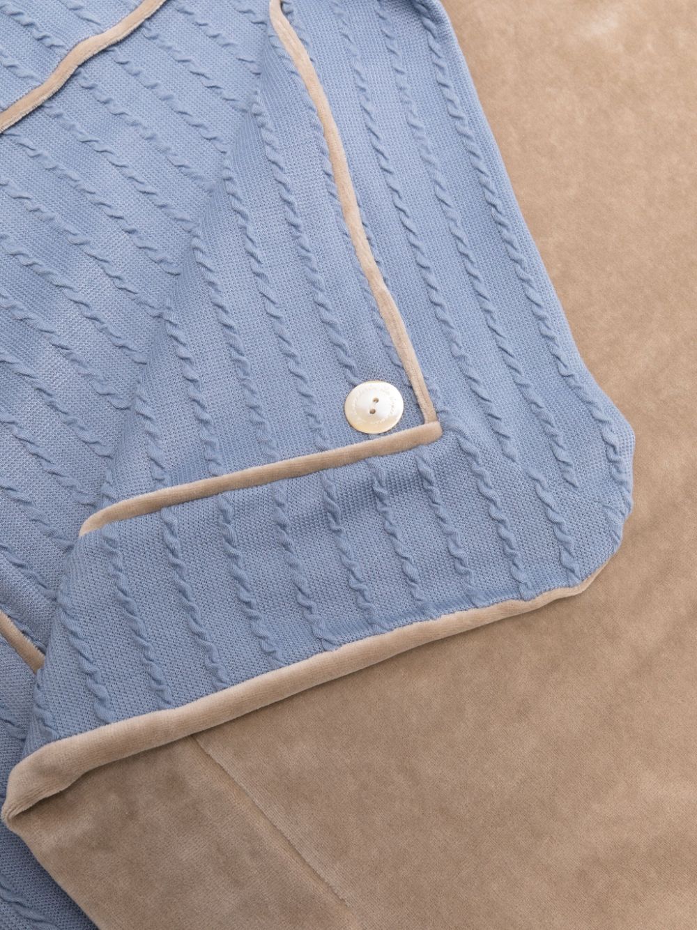 La Stupenderia button-detailing ribbed blanket - Blauw