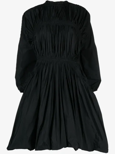 Jil Sander Vestido mangas longas com pregas