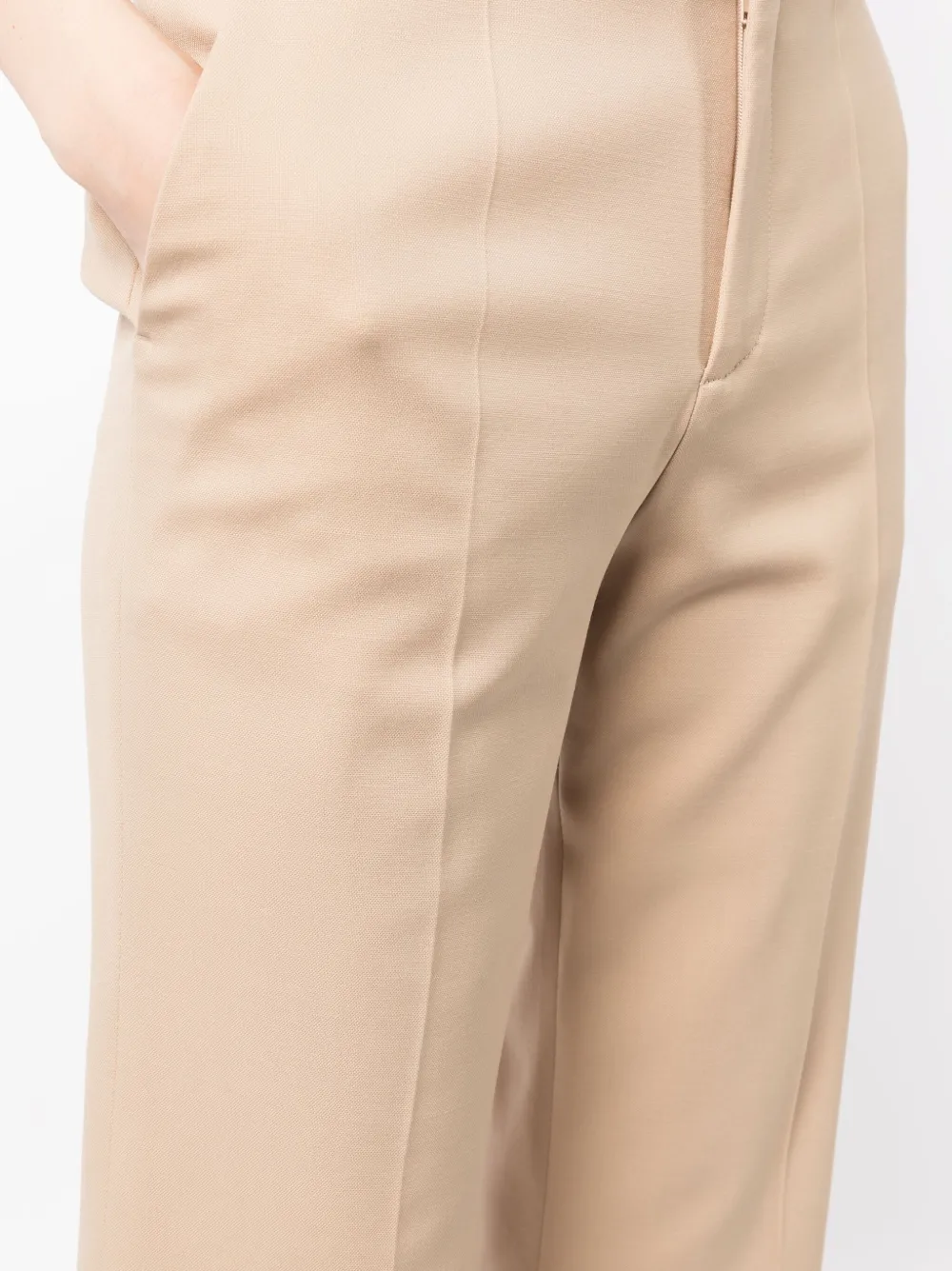 Chloé Bootcut Cropped Trousers In Brown
