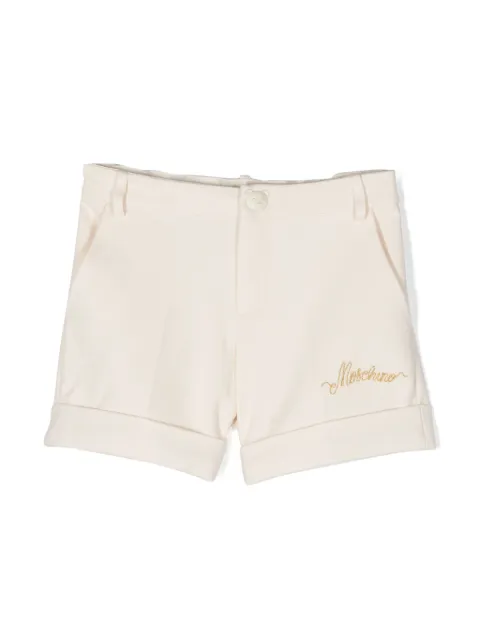 Moschino Kids logo-embroidered piqué shorts