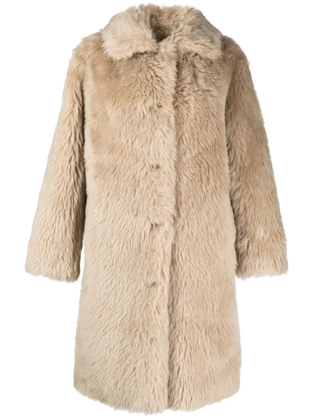 Yves Salomon Button-up Wool Coat In Neutrals