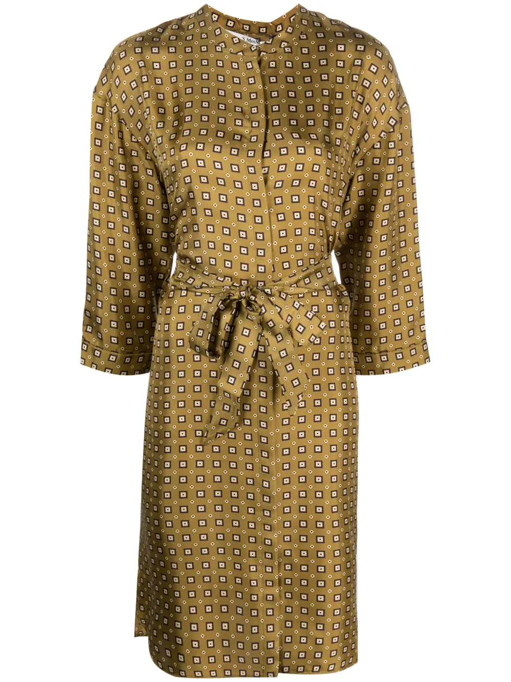 Max Mara graphic-print silk dress | Brown | Image 1
