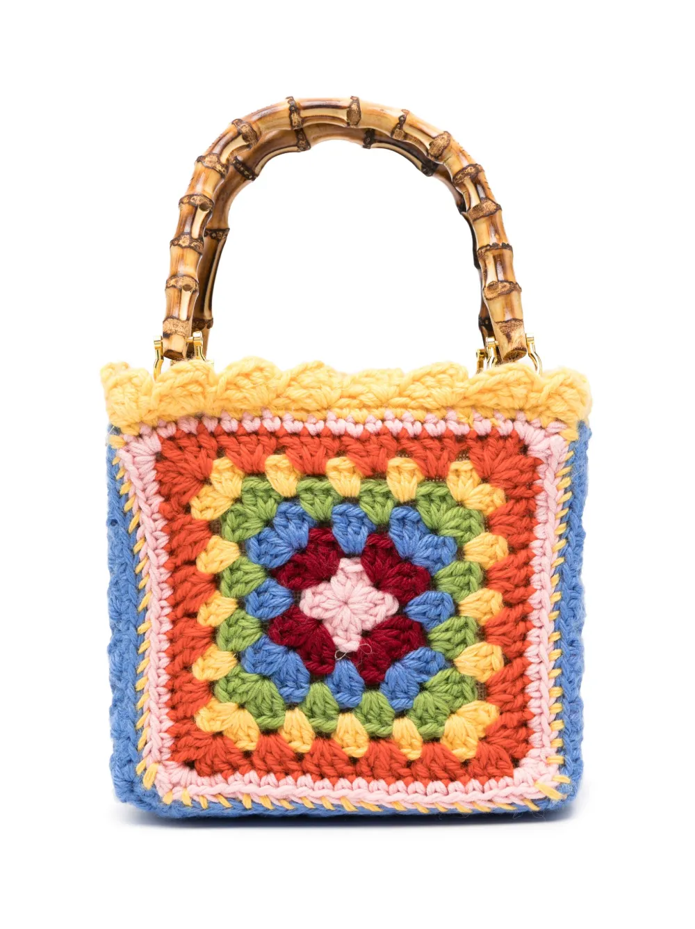 LA MILANESA CROCHET-KNIT WOOL TOTE BAG