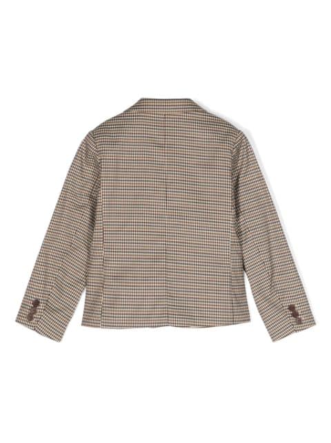 check-pattern single-breasted blazer