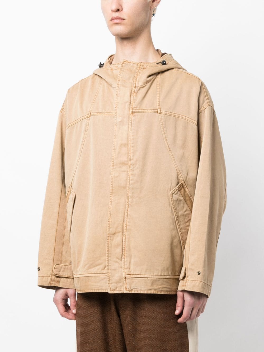 Shop Five Cm Hooded Cotton Jacket In Brown