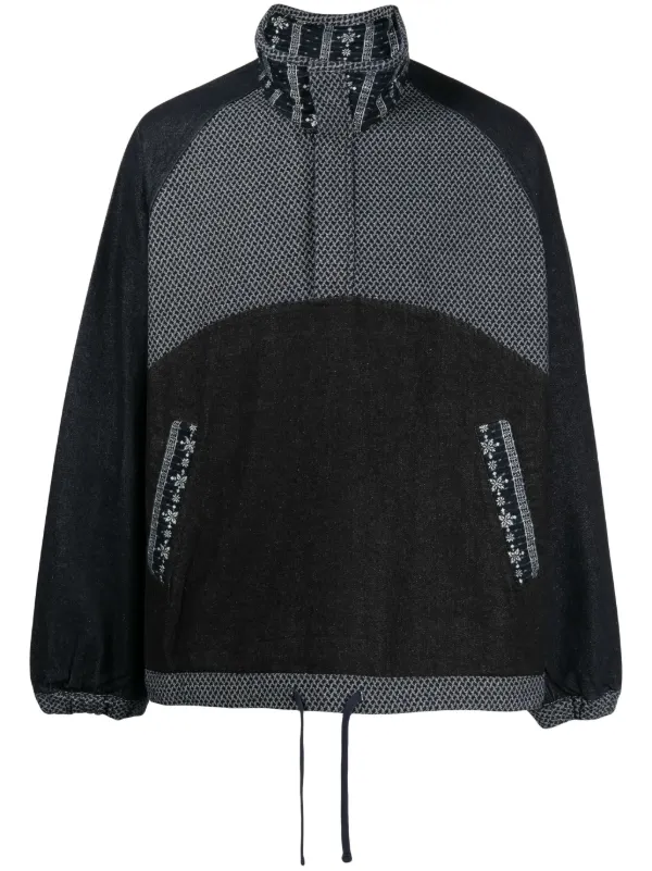 Half black half white jacket on sale