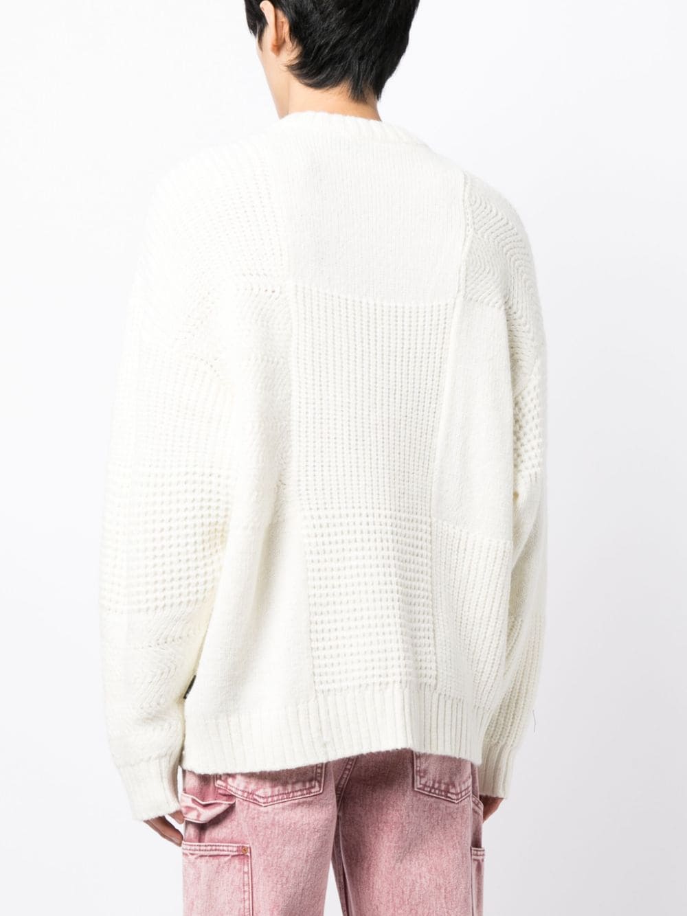 Shop Five Cm Waffle-knit Knitted Jumper In White