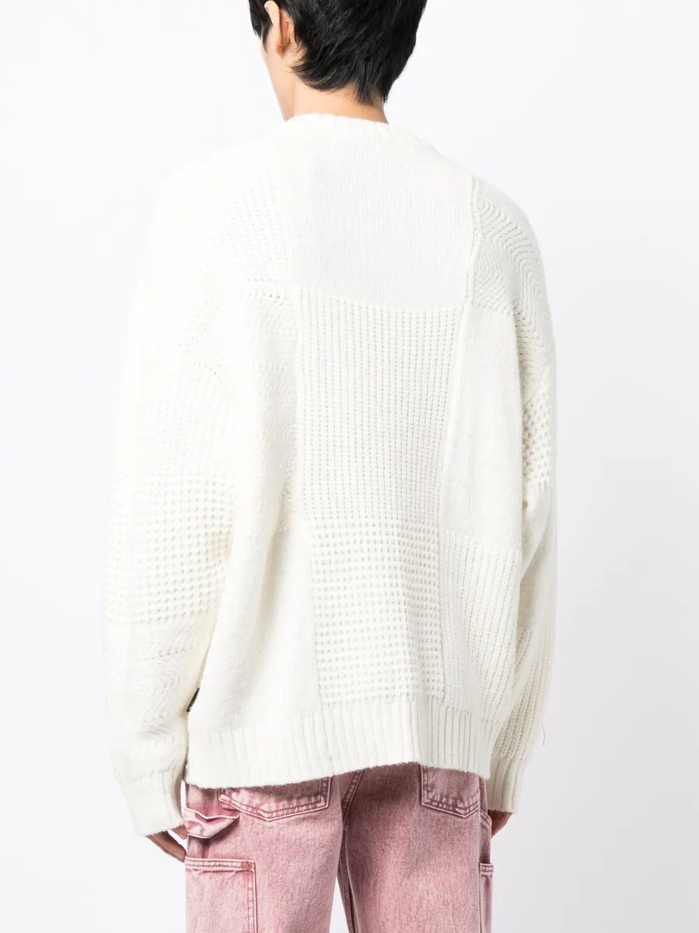 Shop Five Cm Waffle-knit Knitted Jumper In White