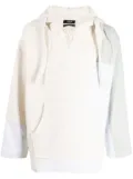 FIVE CM layered-design cotton hoodie - White