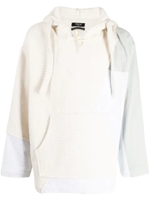 FIVE CM layered-design cotton hoodie