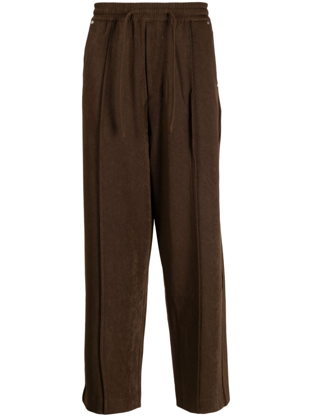 Five Cm Wide-leg Stretch-jersey Trousers In Brown