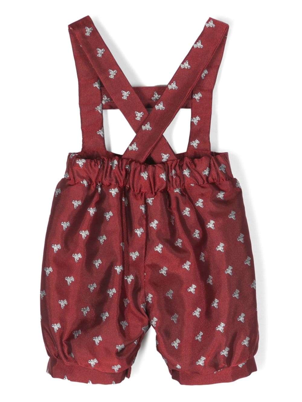Shop La Stupenderia Teddy Bear-print Overall Shorts In Red
