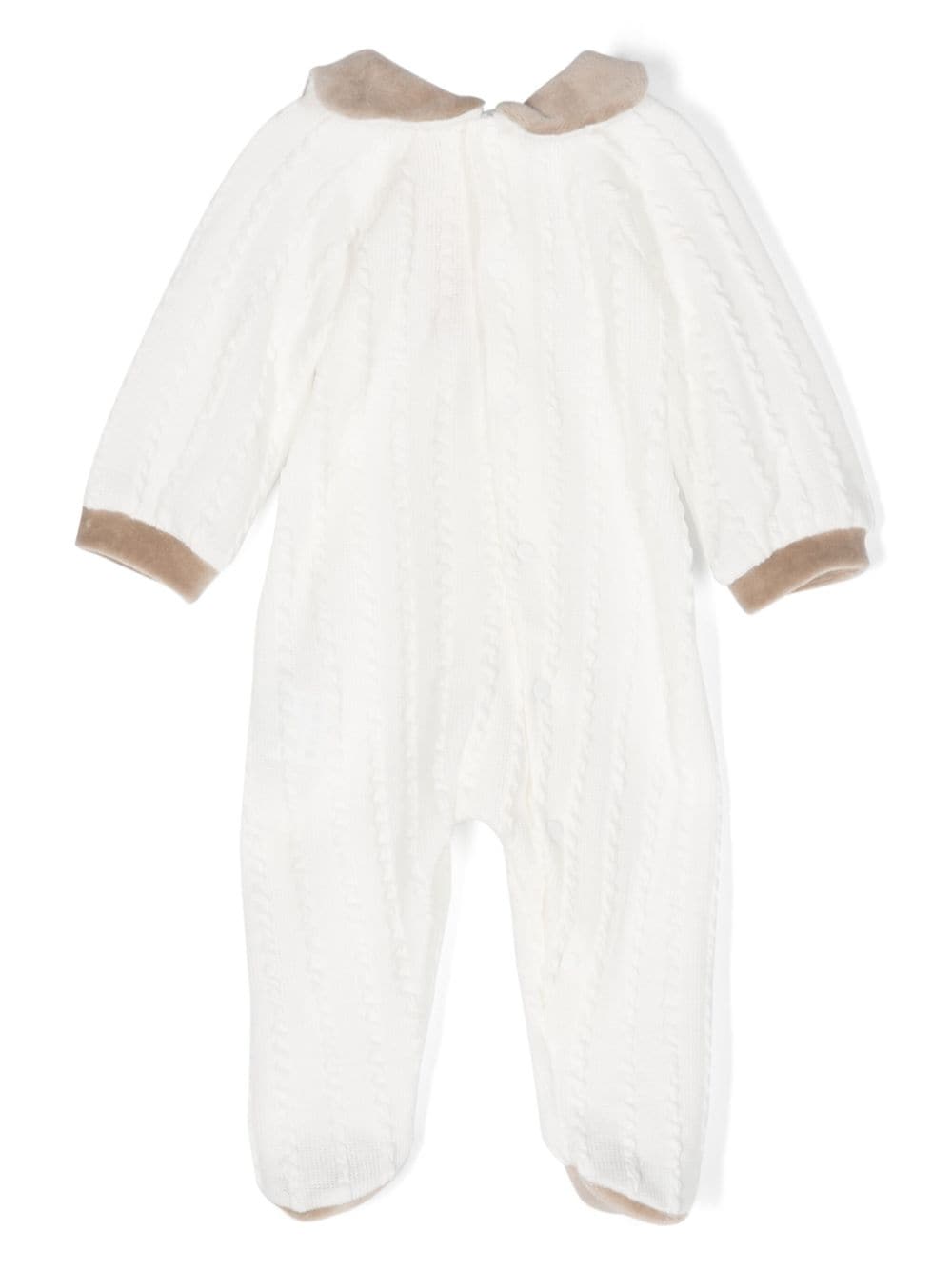 Shop La Stupenderia Scallop-collar Textured Pijama In White