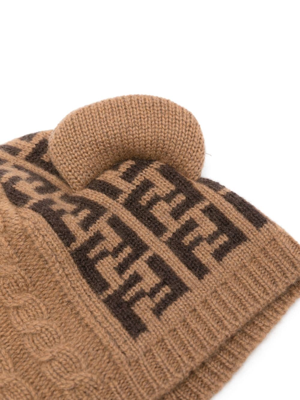 Shop Fendi Ff-motif Knitted Baby Grow Set In Brown