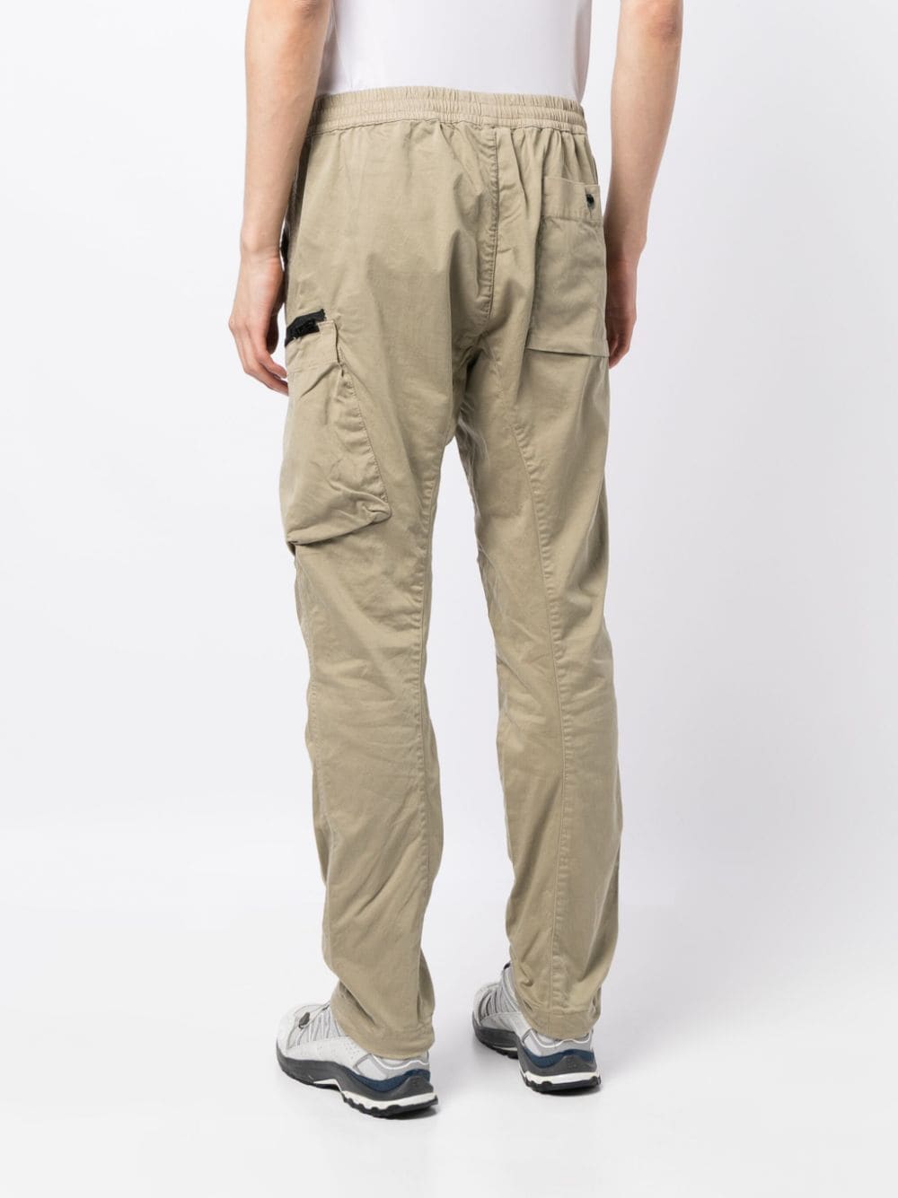 Shop C.p. Company Logo-patch Tapered-leg Trousers In Brown