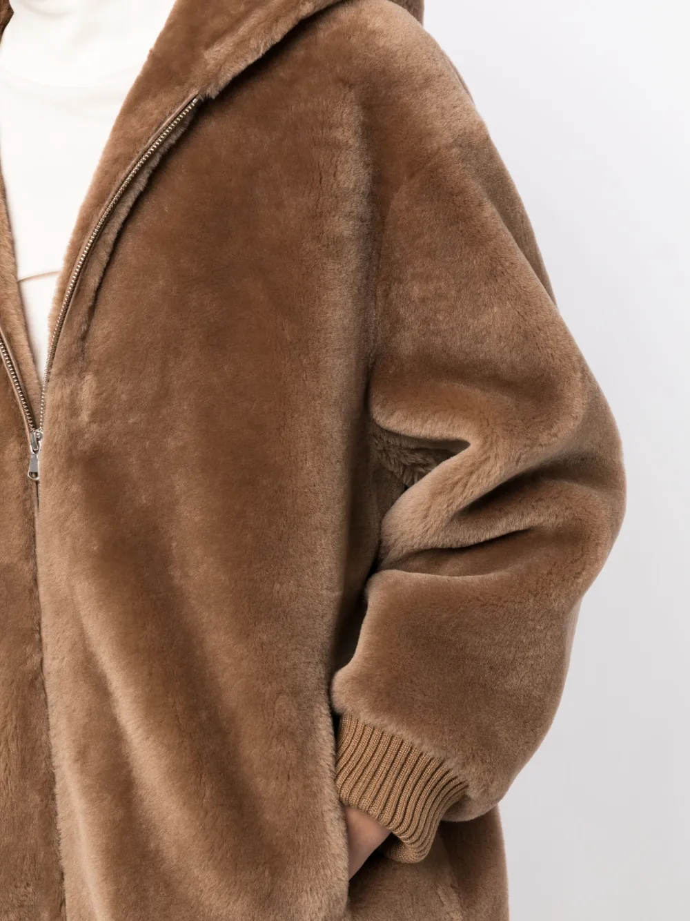 Yves Salomon Mantel met rits Bruin