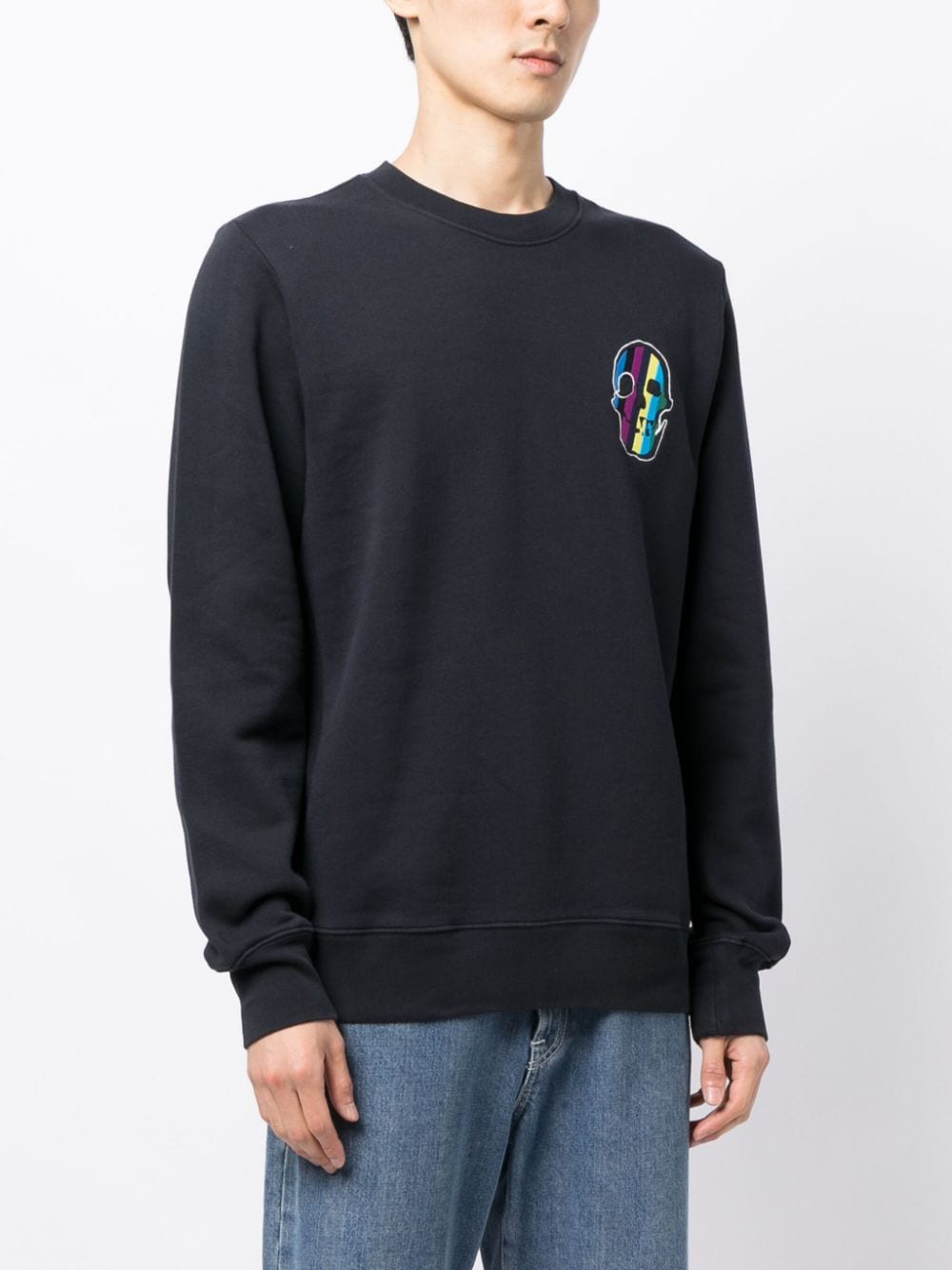 Shop Ps By Paul Smith Colourful Skull Organic-cotton Sweatshirt In Grey