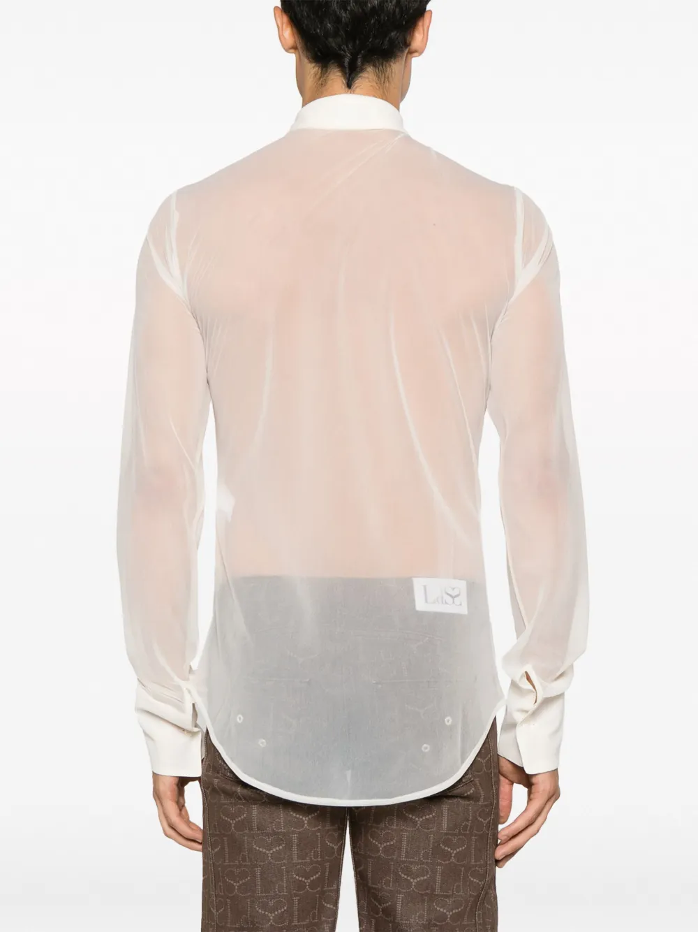 Ludovic De Saint Sernin Crinkled-crepe Shirt In Neutrals