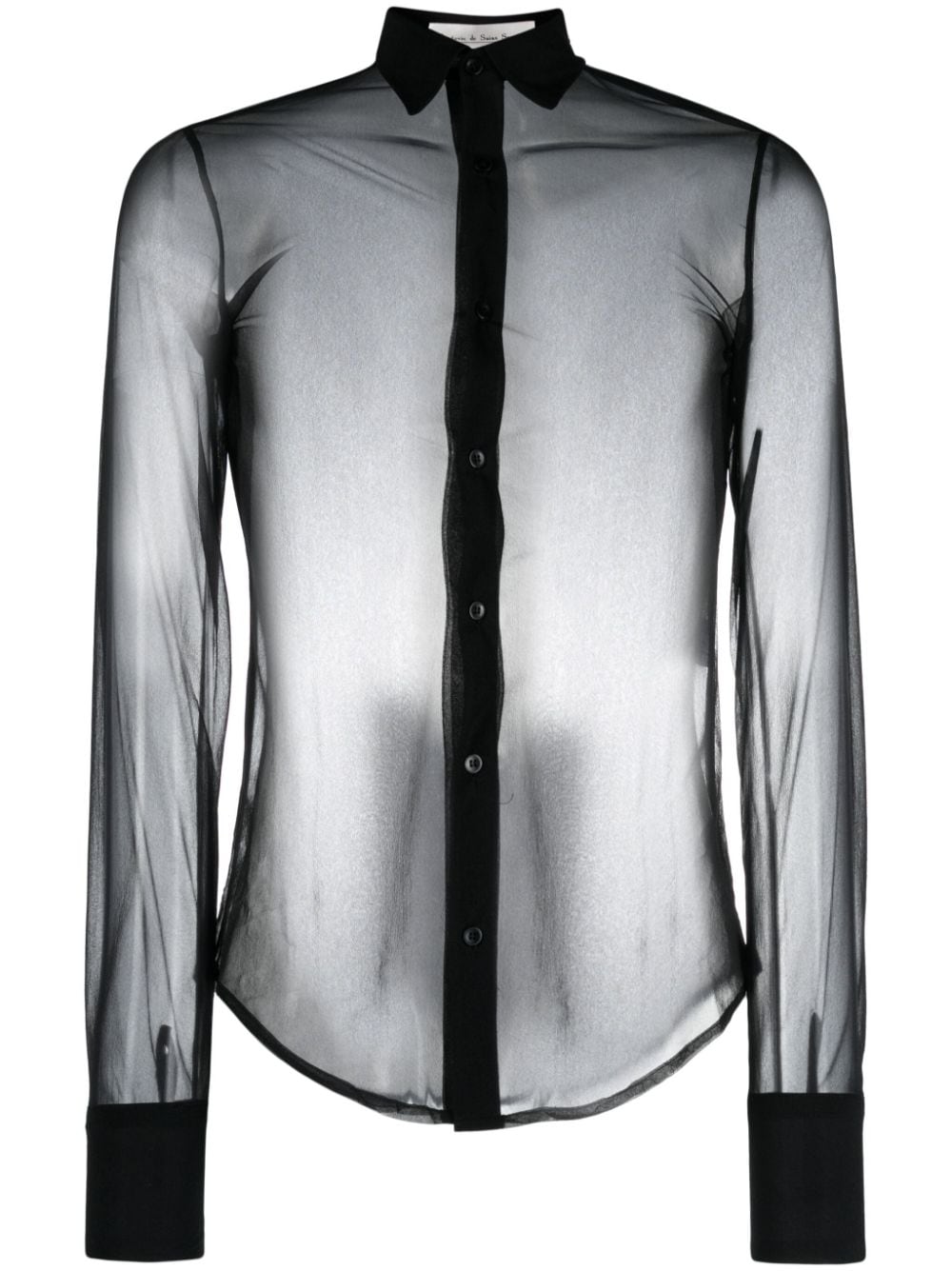 Ludovic De Saint Sernin Sheer Slim-fit Shirt In Black