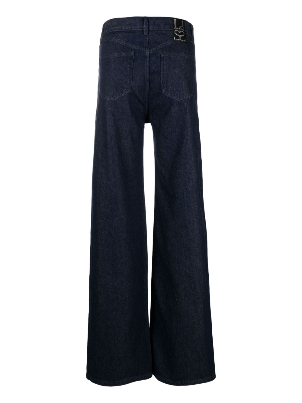Shop Ludovic De Saint Sernin Lace-up Wide-leg Jeans In Blue