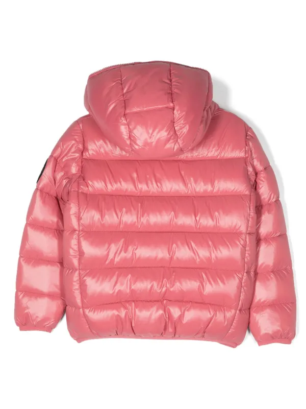Save The Duck Kids logo-patch Hooded Padded Jacket Pink FARFETCH ID