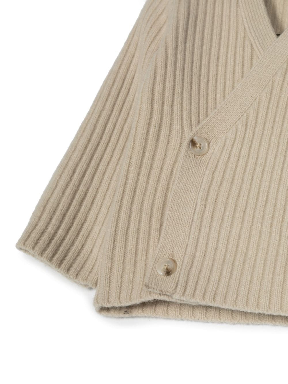 Shop Donsje Double-breasted Knitted Cardigan In Neutrals