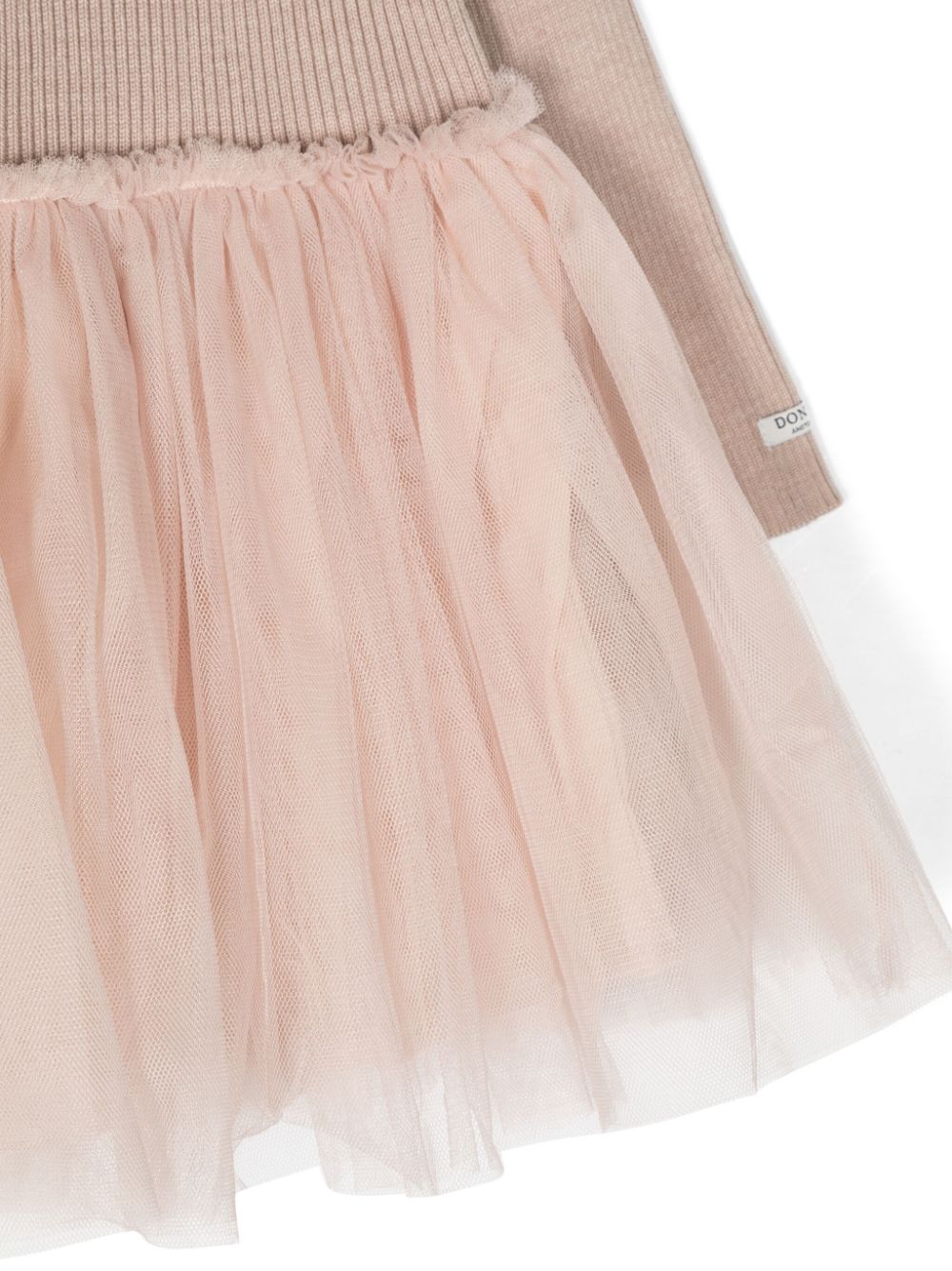 Shop Donsje Logo-tag Tulle-panels Dress In Pink