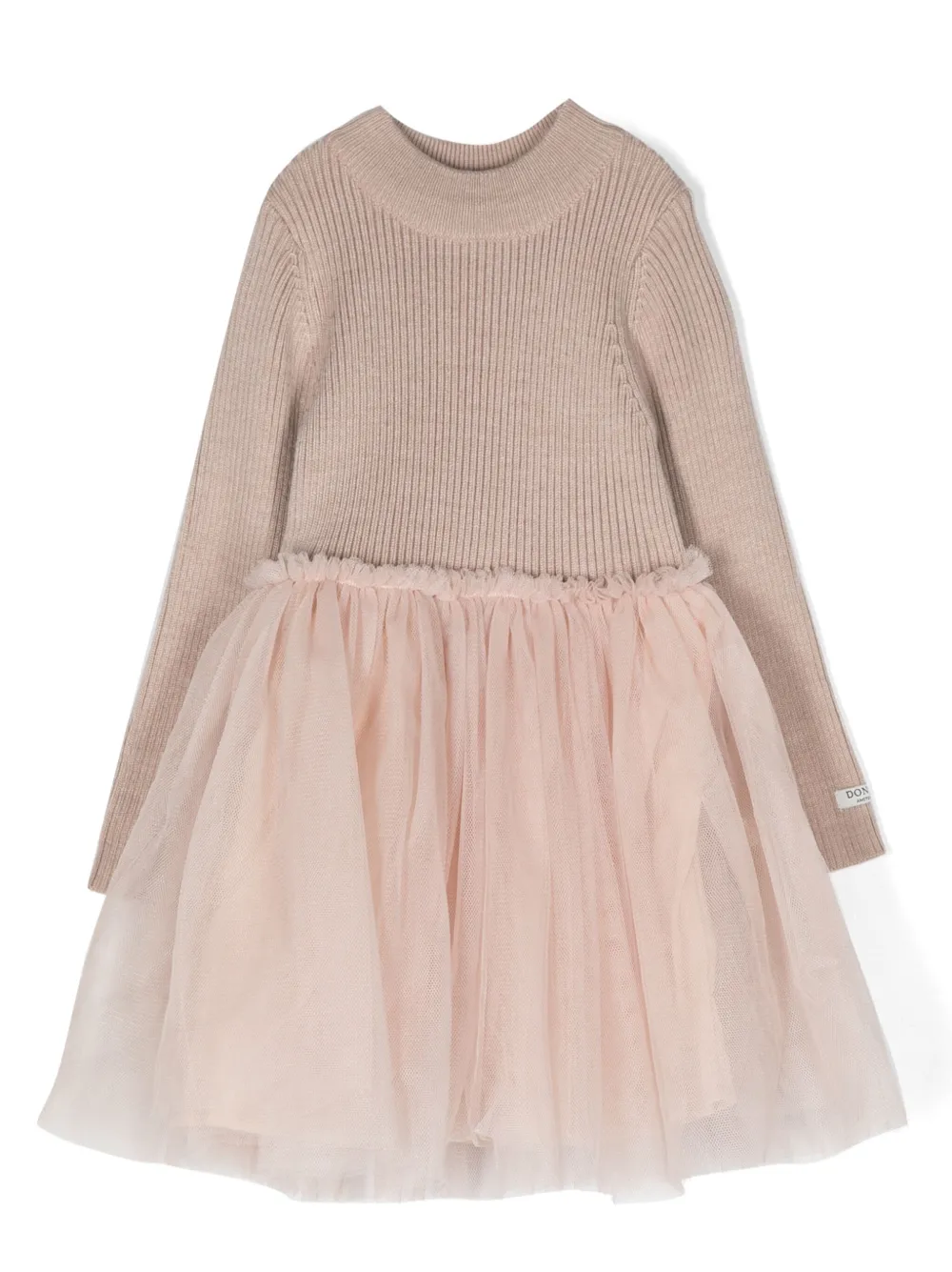 Shop Donsje Logo-tag Tulle-panels Dress In Pink