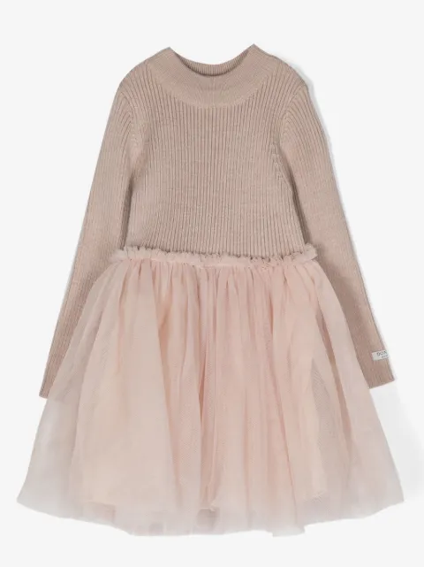 Donsje vestido con paneles de tul y etiqueta del logo 
