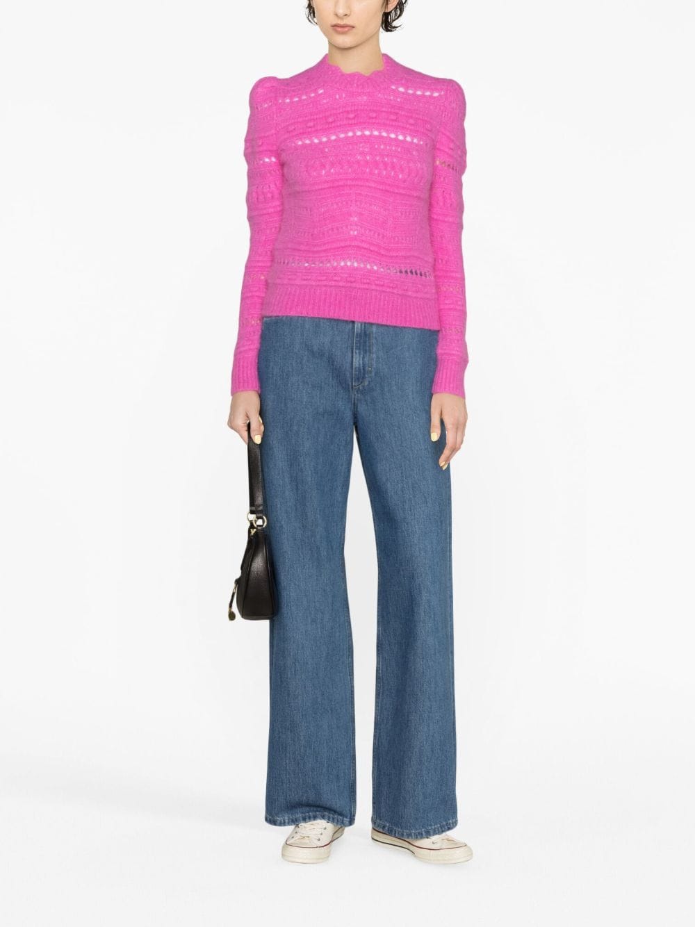 Shop Marant Etoile Adler Open-knit Jumper In Pink