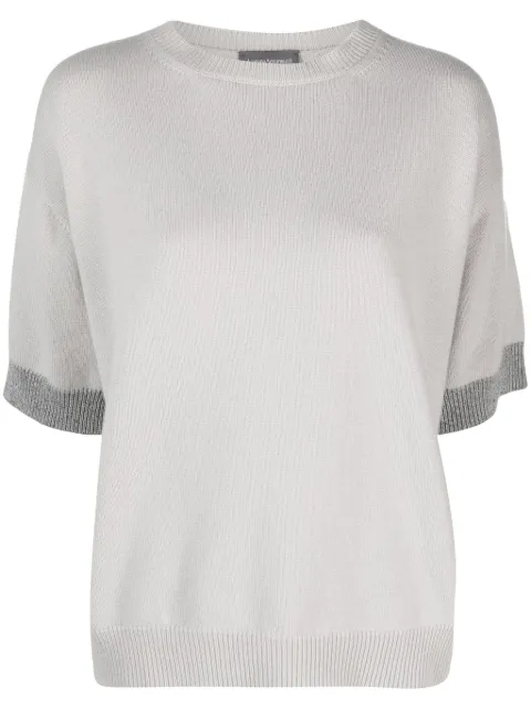 Lorena Antoniazzi contrasting-border crew-neck top 