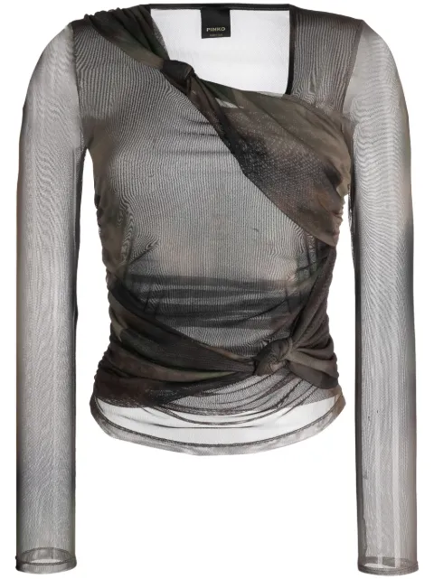 PINKO semi-sheer knot-detail top