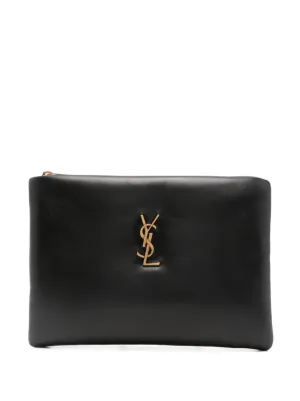 Saint Laurent YSL New Pouch Monogram Clutch Bag | Black | FARFETCH
