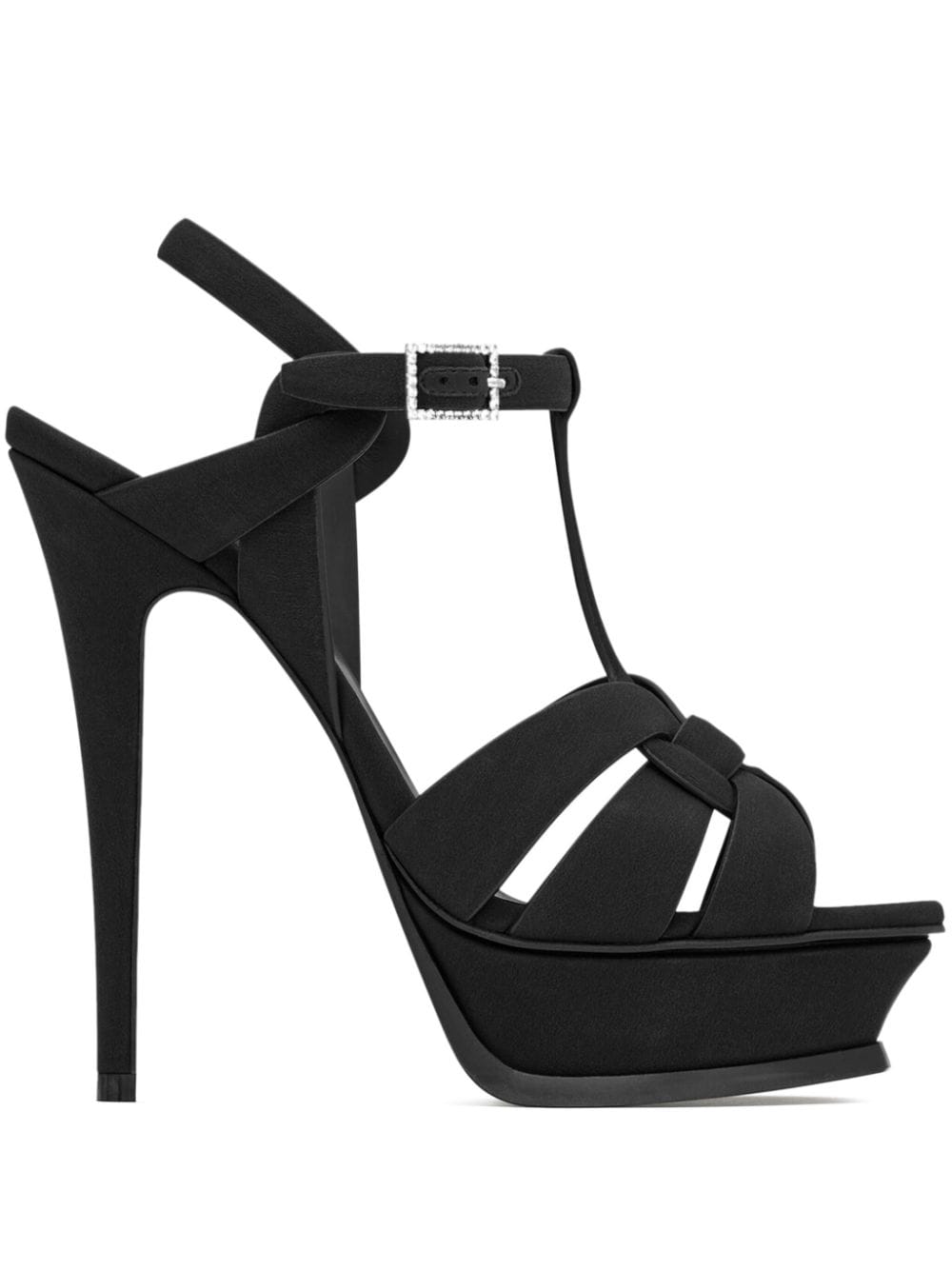 Shop Saint Laurent Tribute 105mm Platform Sandals In Black