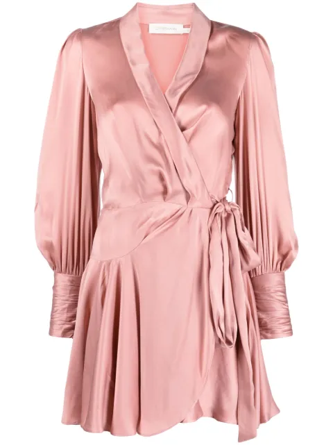 ZIMMERMANN vestido de seda cruzado