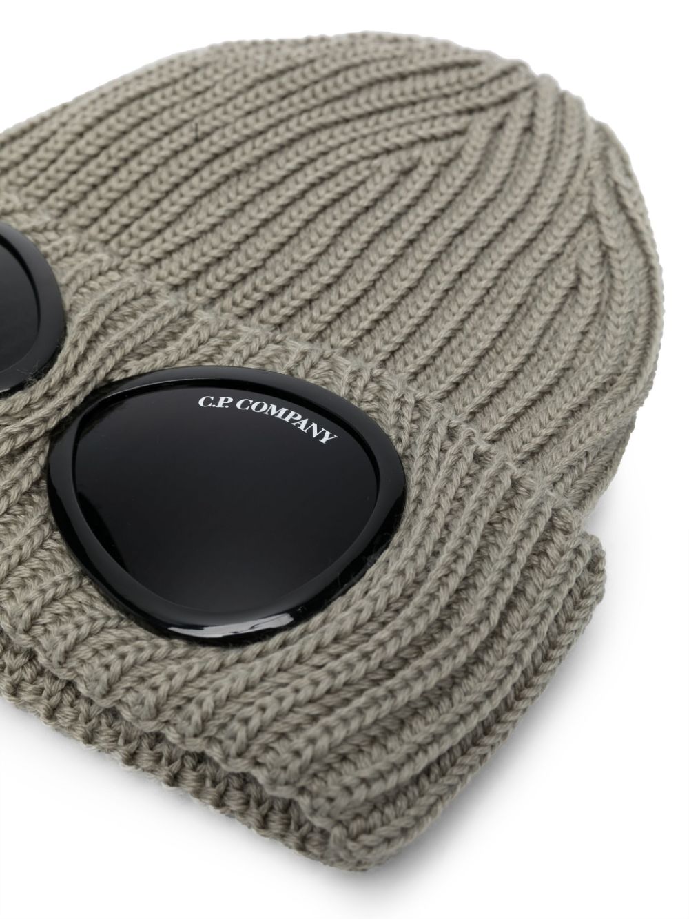C.P. Company Goggle ribbed-knit wool beanie - Groen