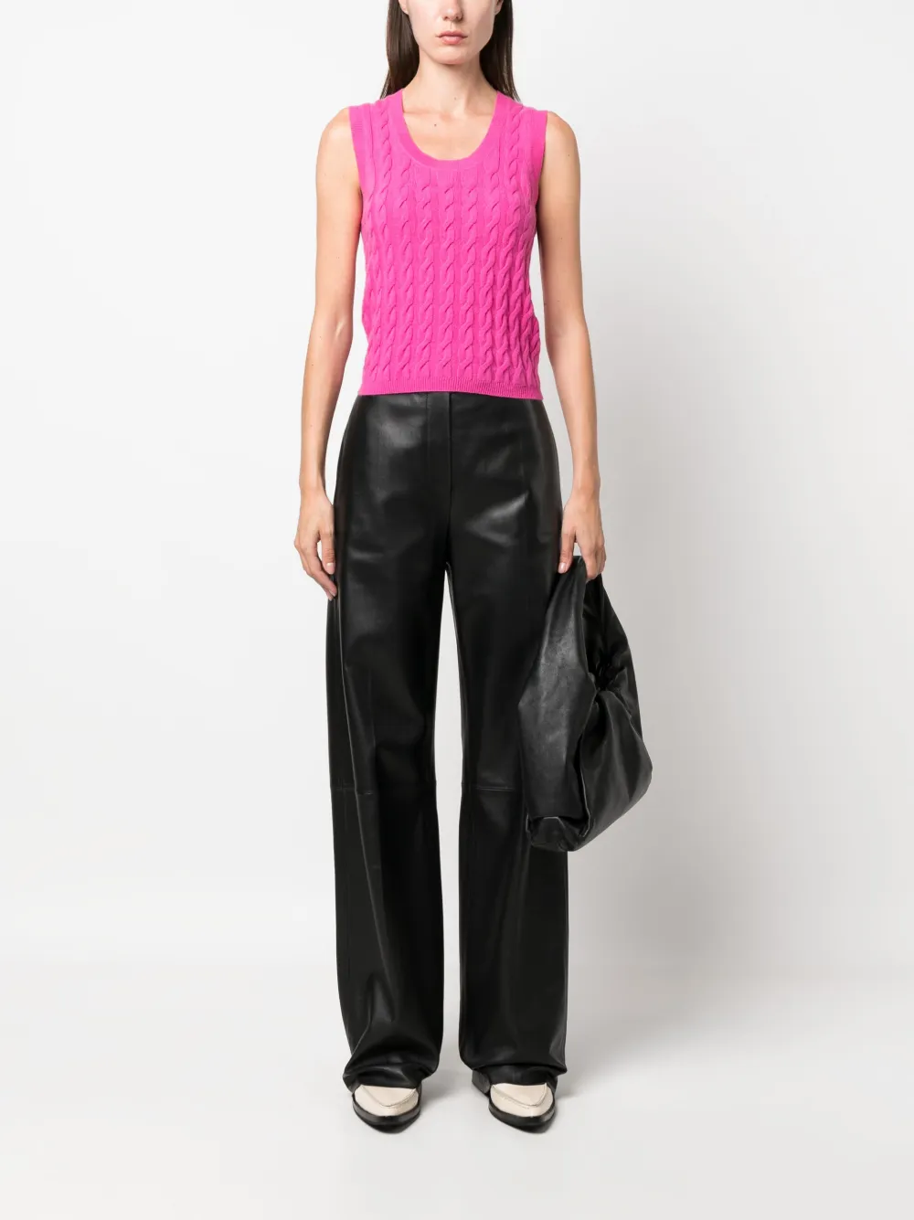 Allude cable-knit cashmere top - Roze