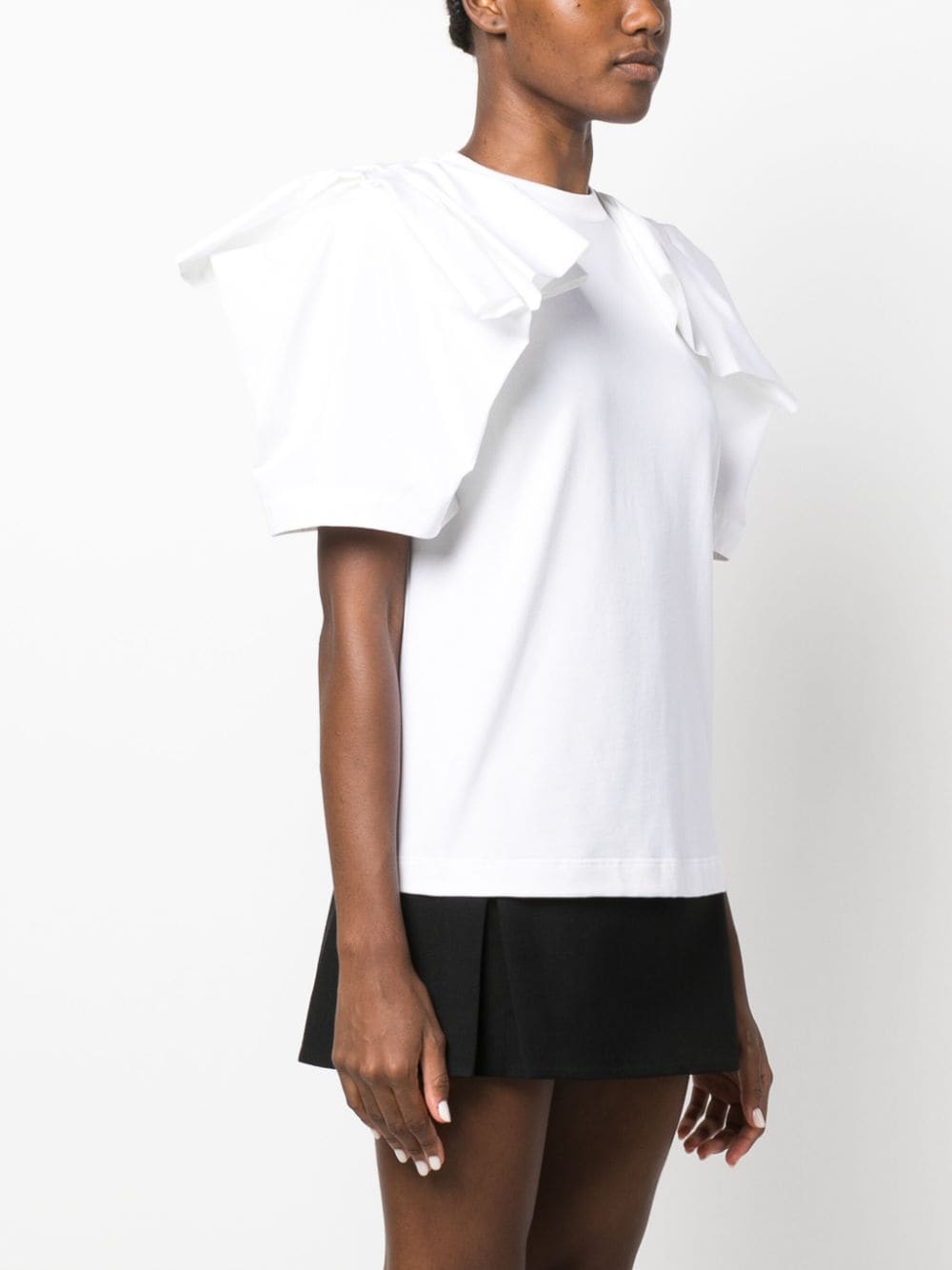 Shop Alexander Mcqueen Draped Cotton T-shirt In White