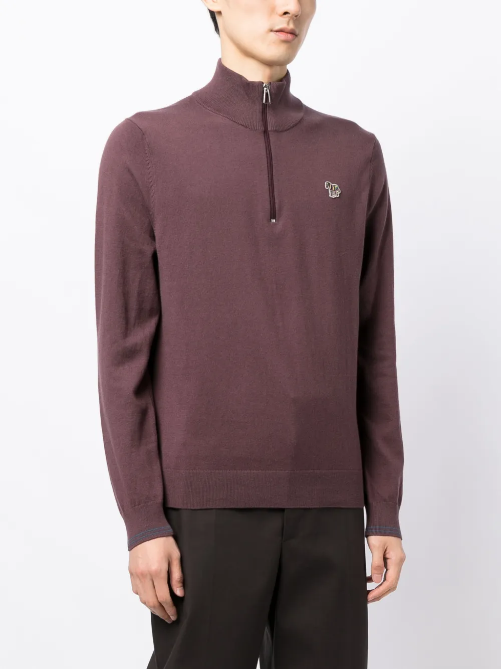 PS Paul Smith Sweater met halve rits Bruin