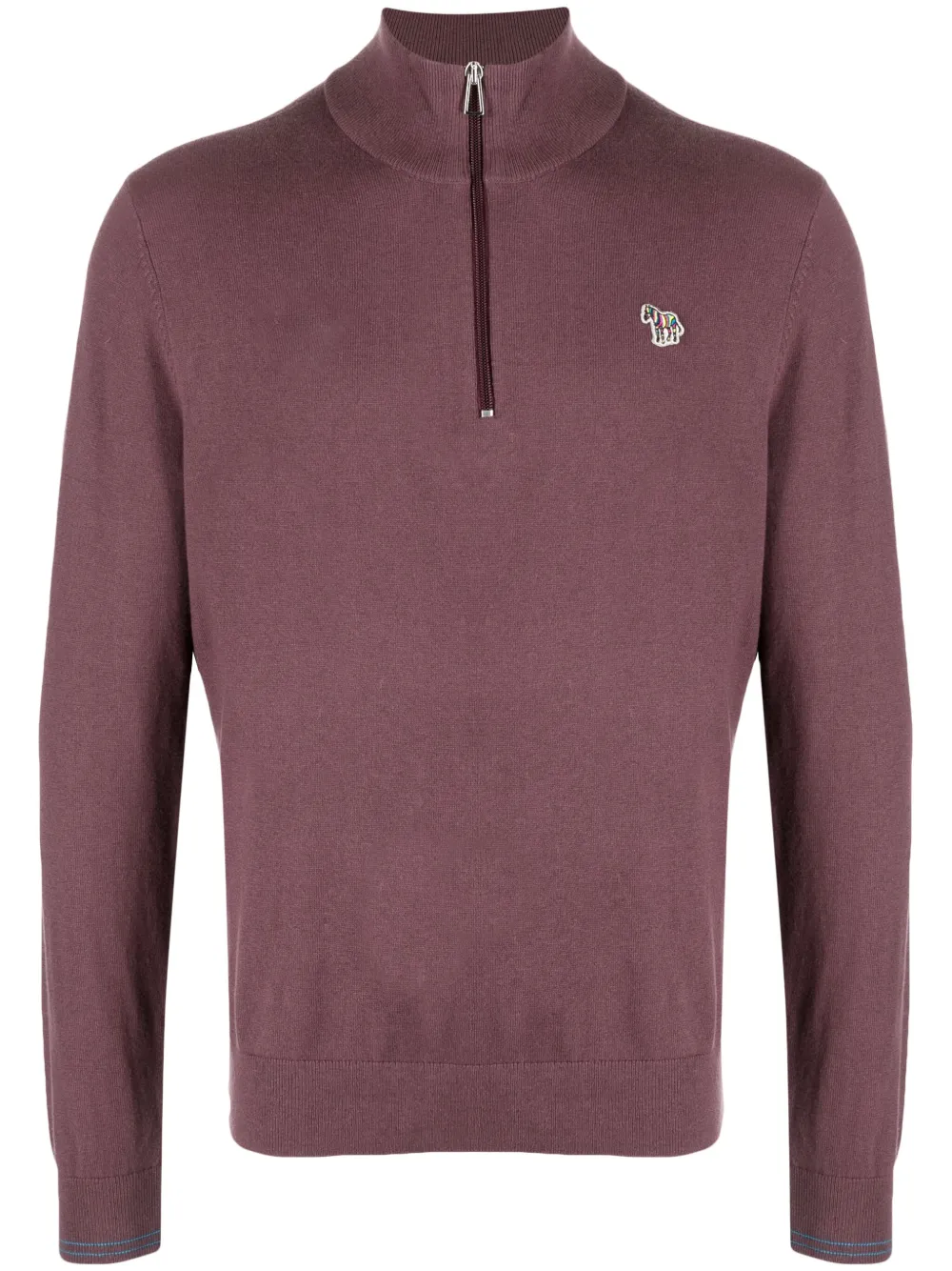 Ps By Paul Smith Big Pony Half-zip Sweatshirt In Brown