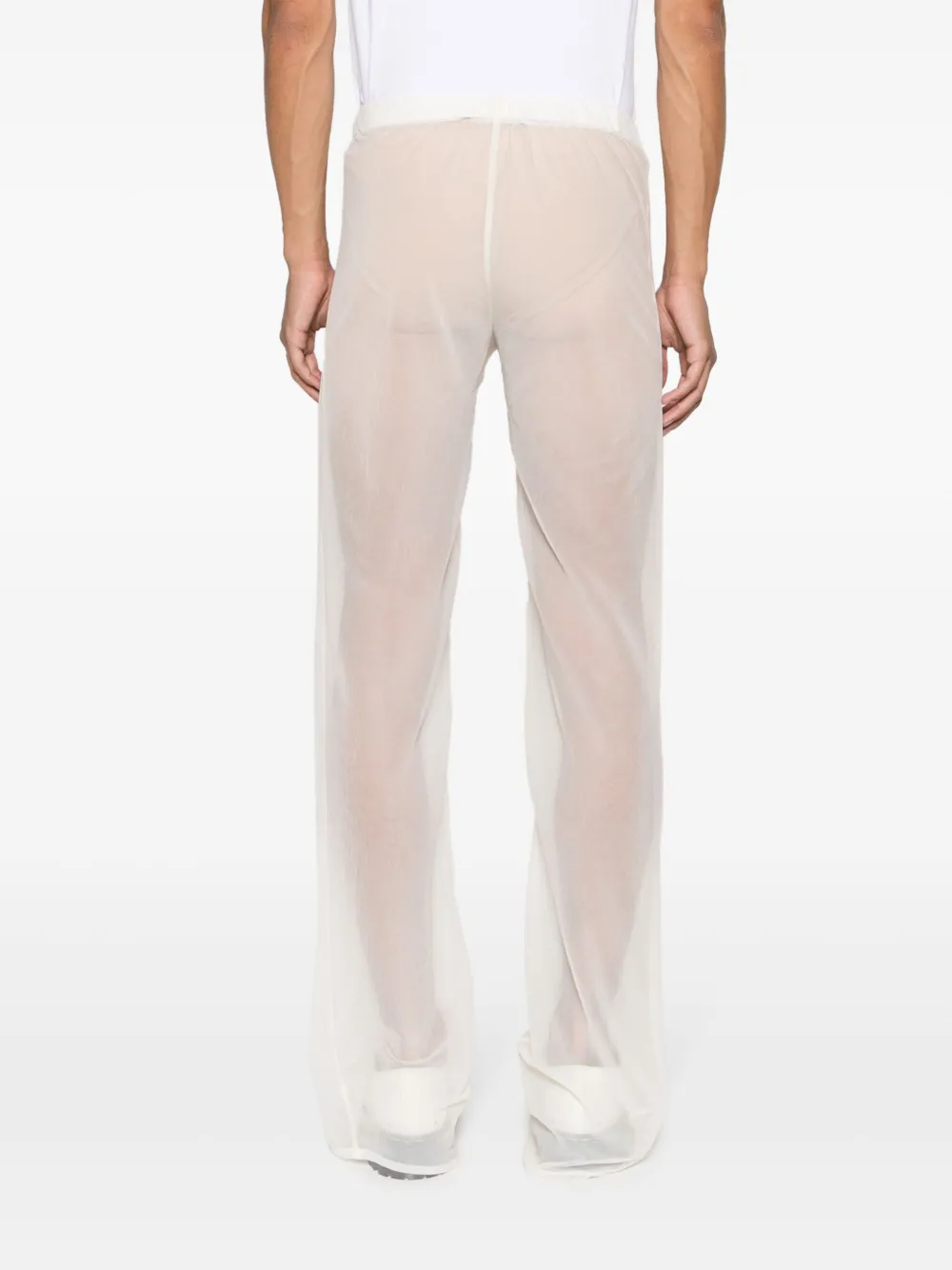 Ludovic De Saint Sernin Bootcut Sheer Trousers In White