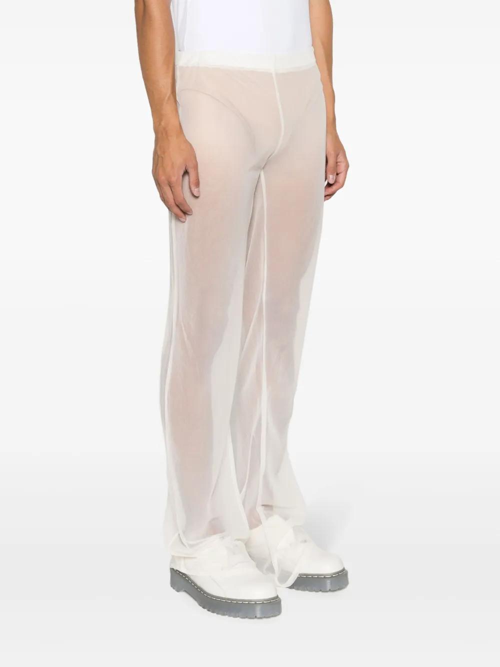Ludovic De Saint Sernin Bootcut Sheer Trousers In White