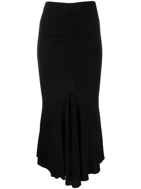THE ANDAMANE high-waisted godet midi skirt