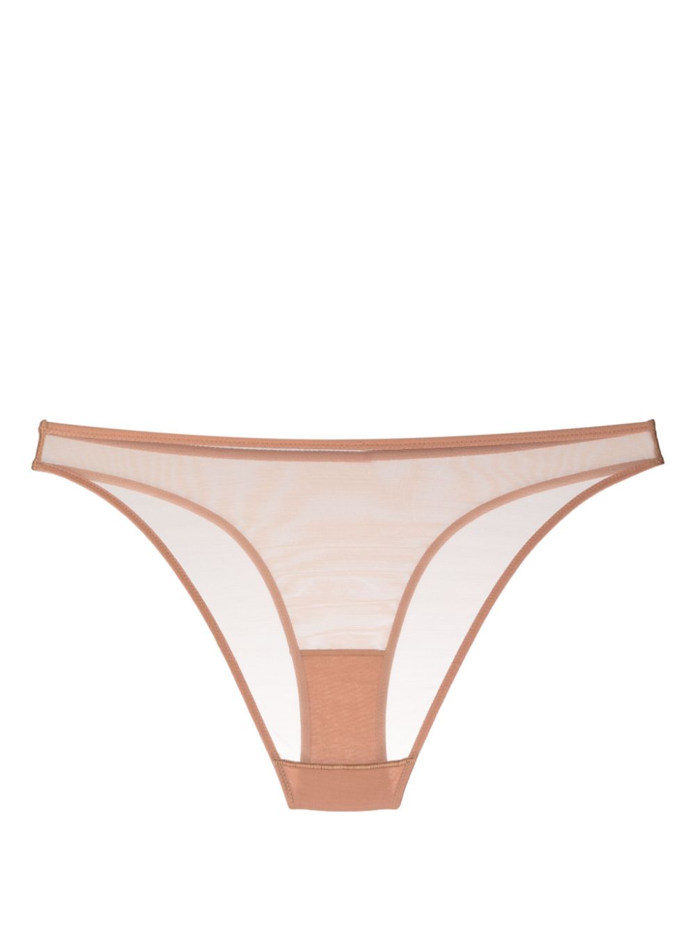 Shop Agent Provocateur Lucky Sheer Mesh Briefs In Brown