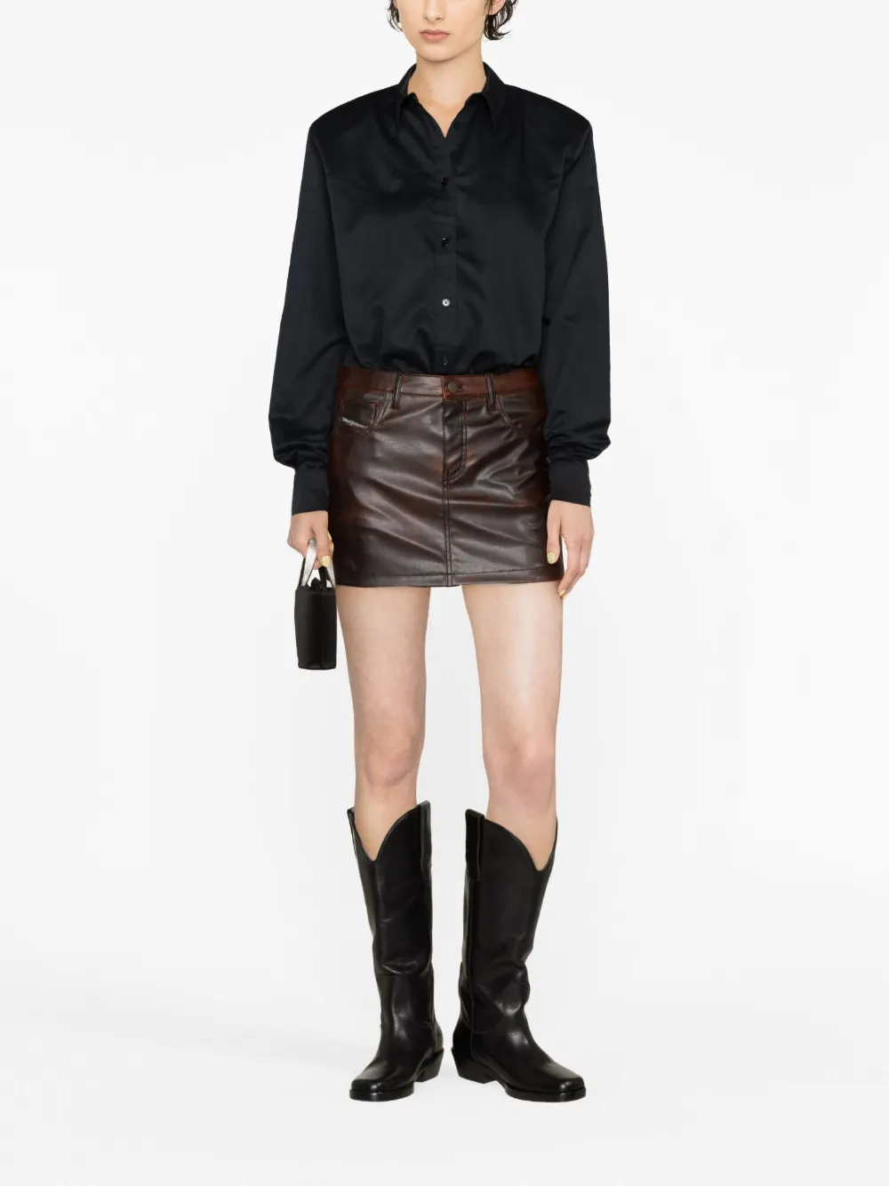 THE ANDAMANE long-sleeve cotton shirt - Zwart
