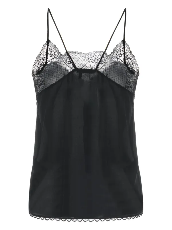 Stella Nova floral-lace Silk Top Black FARFETCH IN - Main Image