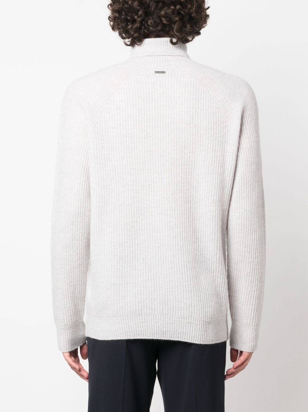 Shop Peserico Ribbed-knit Roll-neck Jumper In Grey