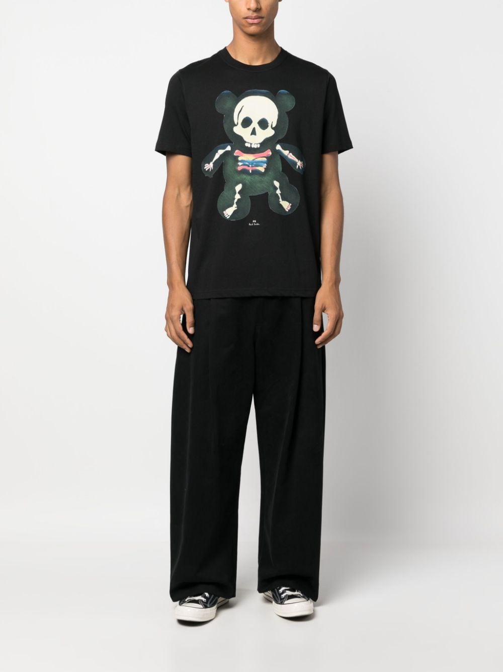 PS Paul Smith skull-print organic cotton T-shirt - Zwart